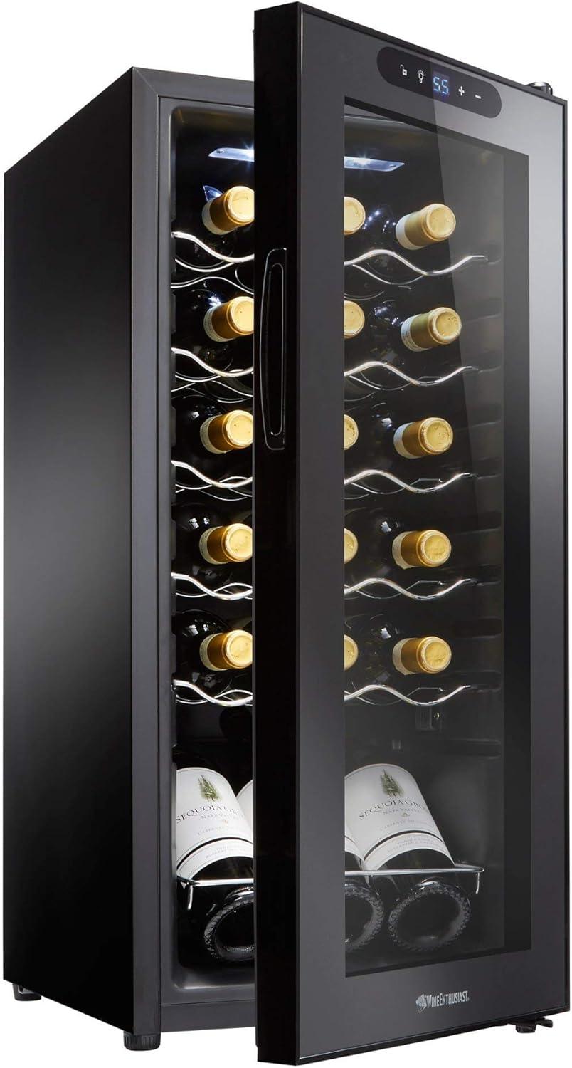 Baytocare 18-Bottle Compressor Wine Cooler Refrigerator Freestanding Compact Mini Wine Fridge, Black