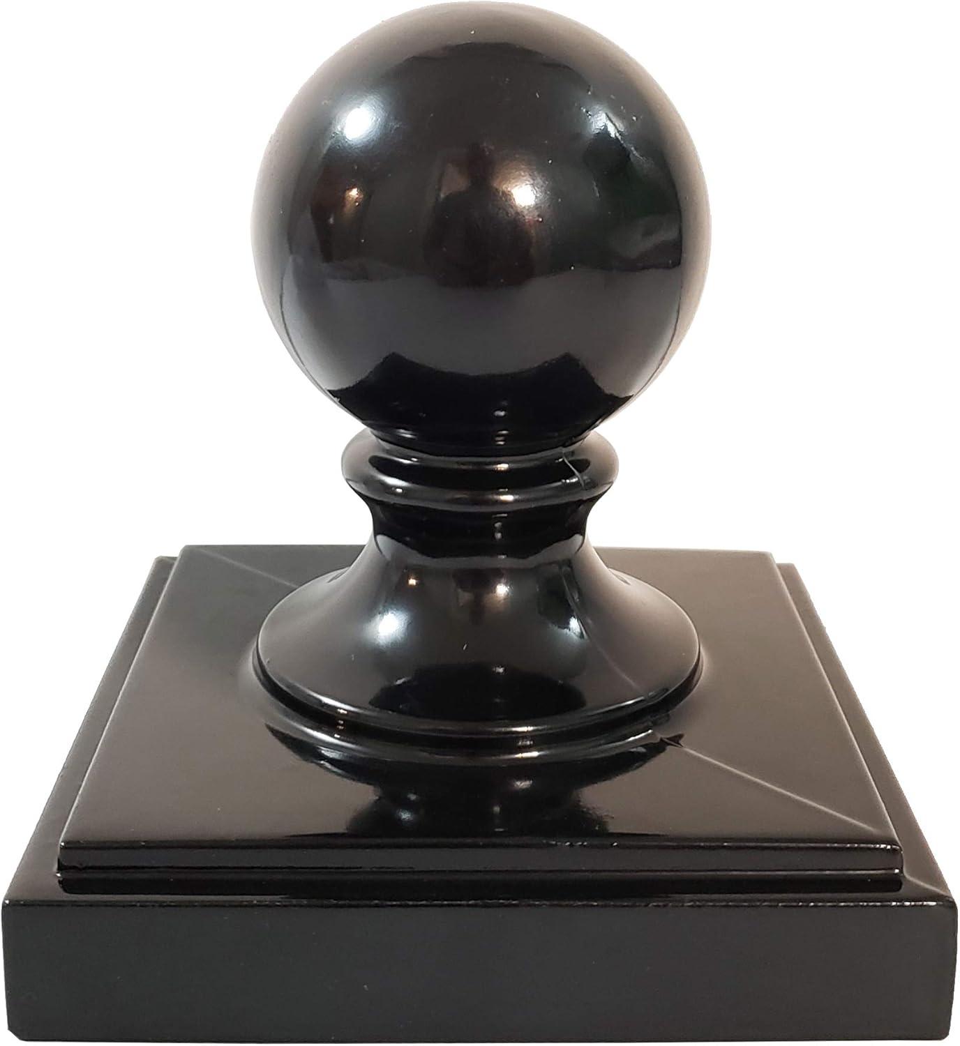 4" x 4" Aluminium Ball Top Post Cap for Metal Posts - Black