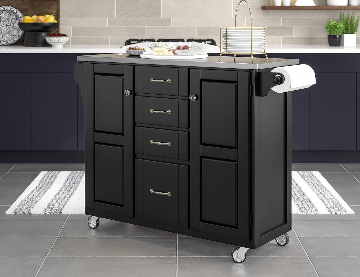 Homestyles Create-a-Cart Wood Rolling Kitchen Cart in Off White