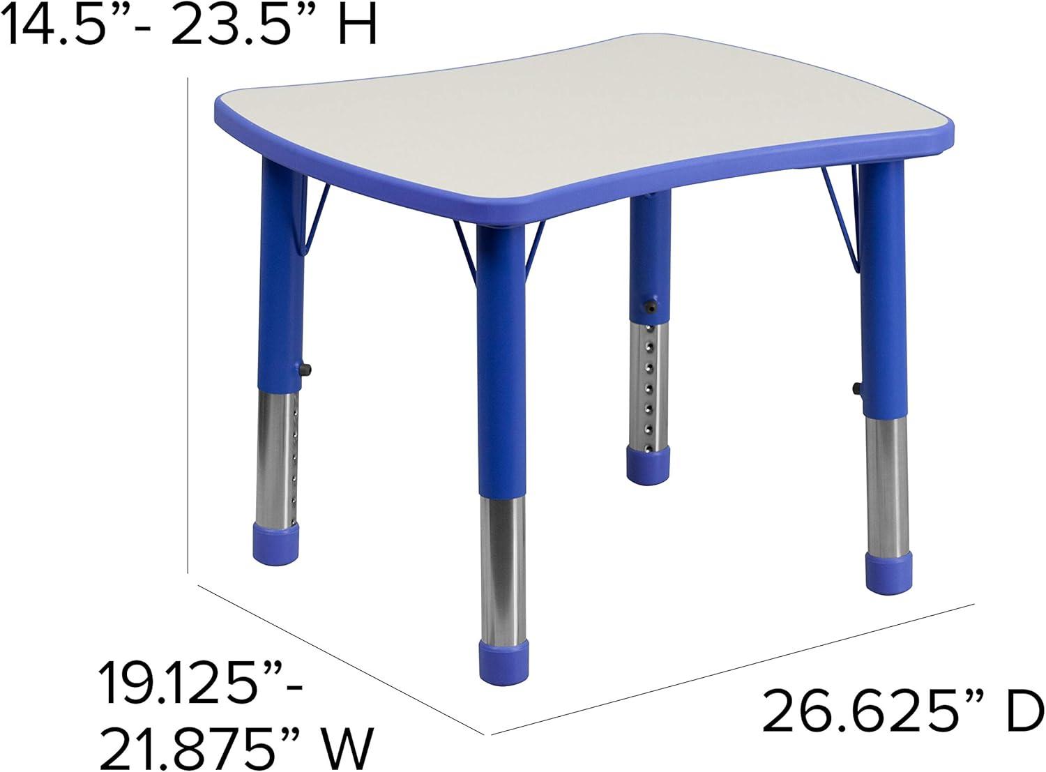 Goddard 22" x 27" Rectangular Plastic Height Adjustable Activity Table