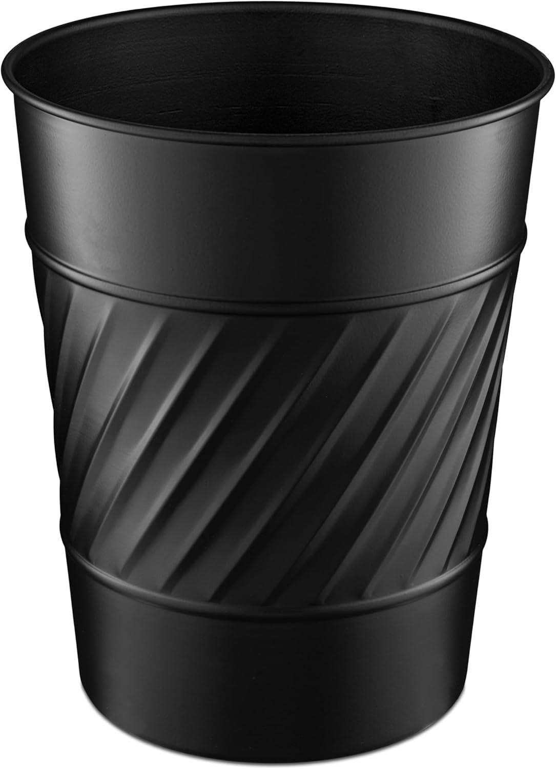 Monarch Abode Geometric Embossed Metal 1.7 Gallon Waste Basket
