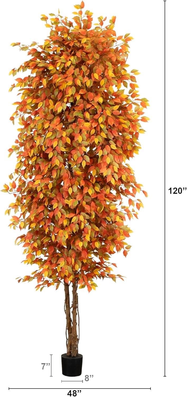 Nearly Natural 10ft. Autumn Ficus Artificial Fall Tree