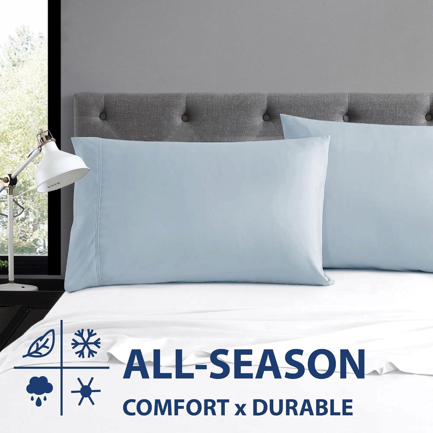 Swift Home | Basics 2-Piece Microfiber Pillowcase Set Blue Fog Standard