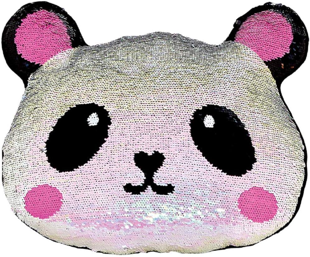 Panda Reversible Sequin and Fleece Kids Throw Pillow