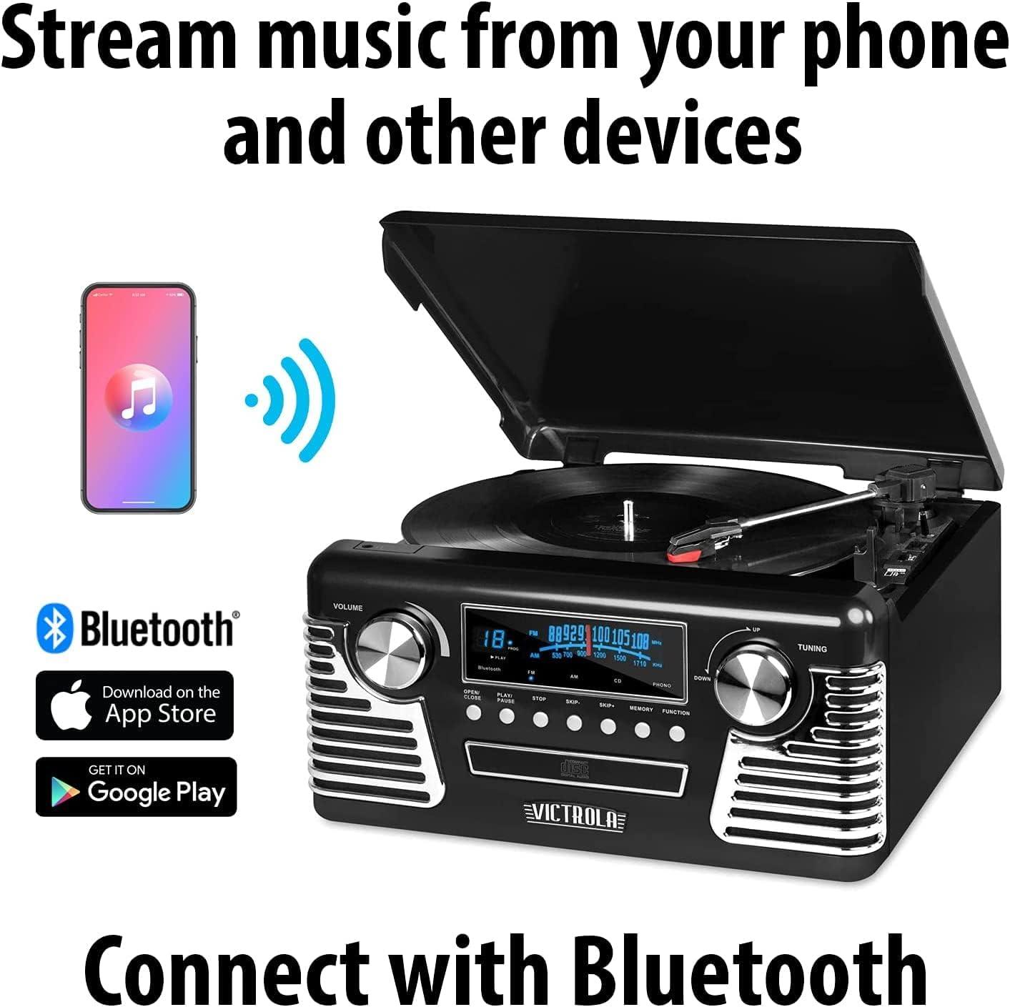 Victrola Retro 3-Speed Bluetooth Record Player - Red