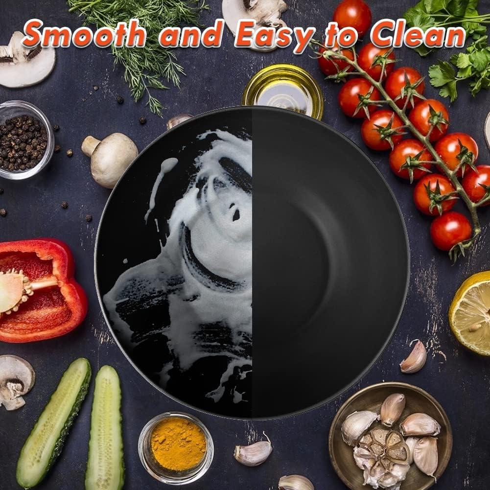 Large salad bowl with lid, upgraded version of bamboo fiber salad bowl with lid, 9.8-inch mixed salad bowl and server, and a set of free quick salad tools