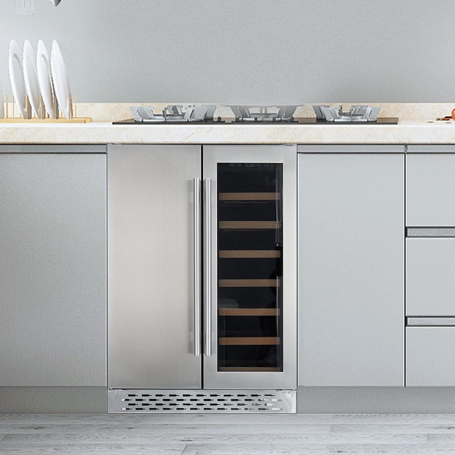 Accreate Beverage and Wine Cooler - Dual Zone, Built-in and Freestanding, Holds 54 Cans and 20 Bottles