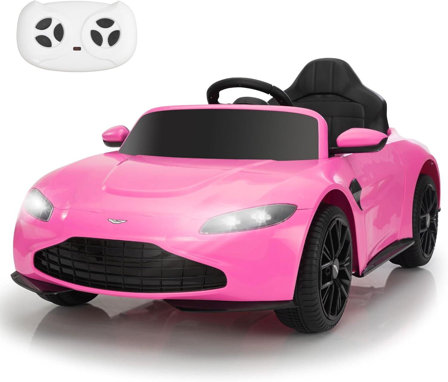 12V Kids Ride on Sports Car Licensed AstonMartin Battery Powered Car for Toddler, Electric Ride on Vehicle with Remote Control, Double Openable Doors, Horn, MP3 Player, LED Lights