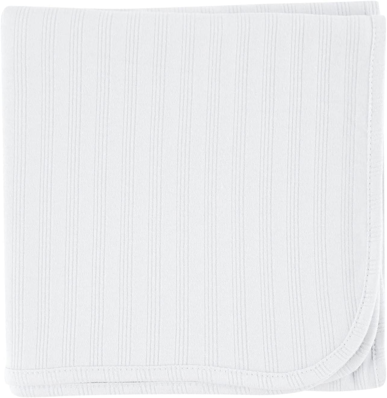 Touched by Nature Baby Organic Cotton Swaddle, Receiving and Multi-purpose Blanket, White, One Size