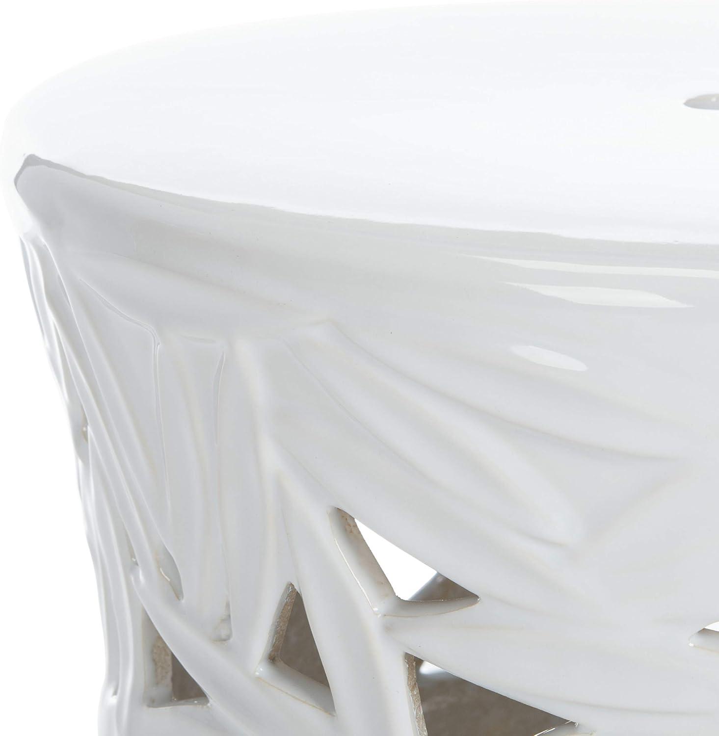 Safavieh Granda Round Top Ceramic Garden Stool, White