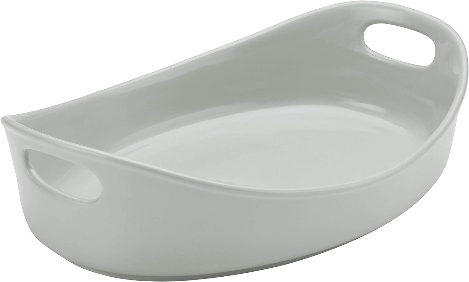 Light Sea Salt Gray 4.5-Quart Stoneware Oval Baker