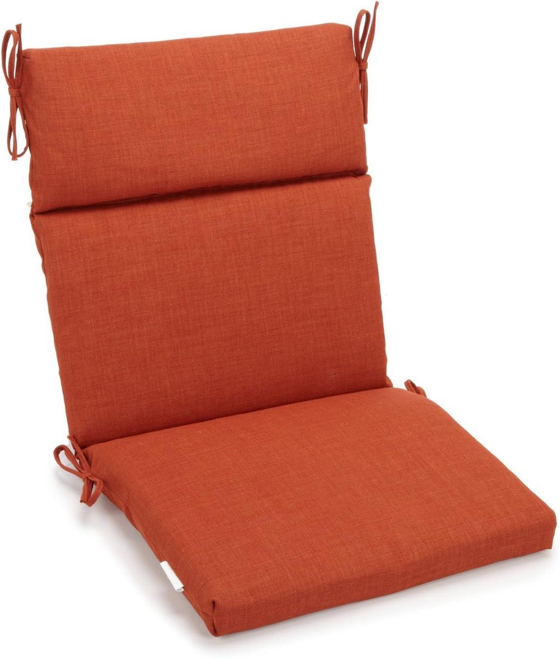 Blazing Needles Spun Polyester Outdoor Seat/Back Chair Cushion-Color:Cinnamon