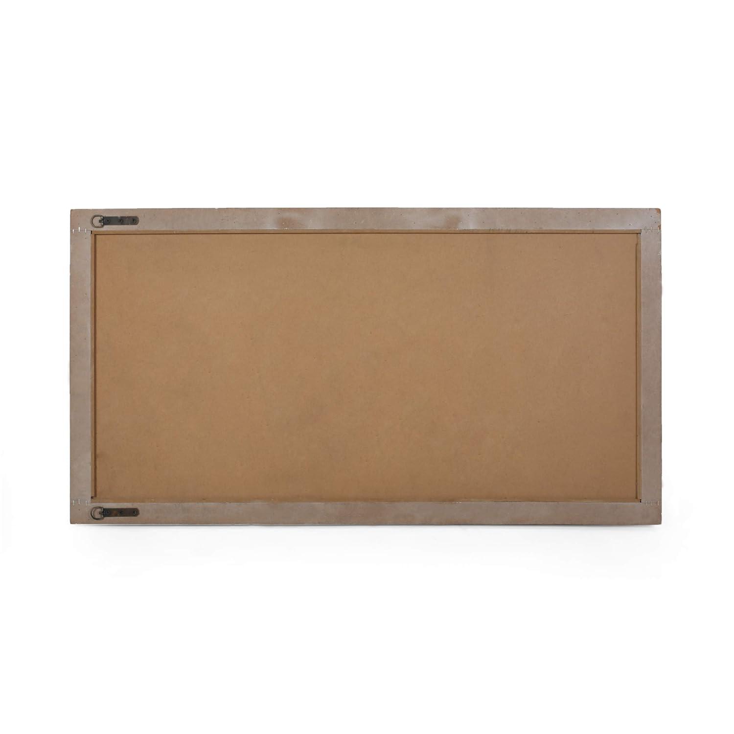 GDF Studio Amwiler Farmhouse Wooden Rectangular Mirror, Distressed Black