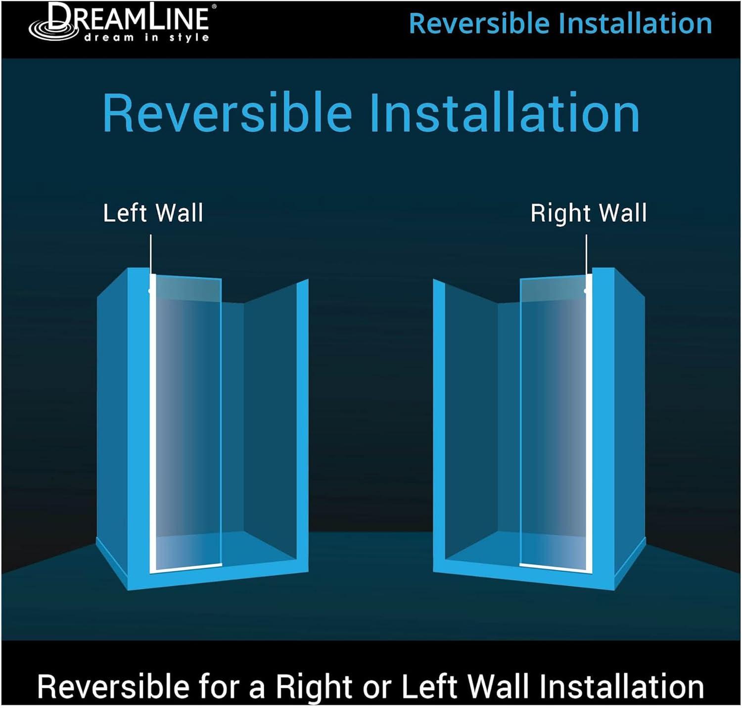 Linea 34" W x 72" H Frameless Fixed Glass Panel