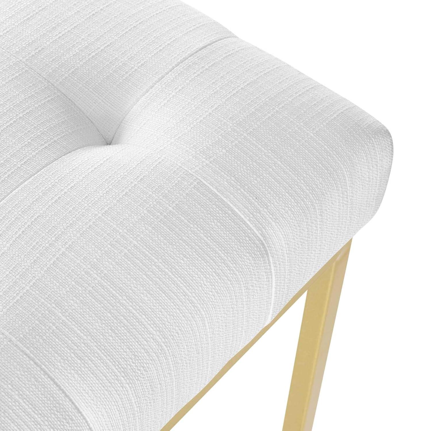 Privy Gold Stainless Steel Upholstered Fabric Dining Accent Chair-EEI-3743