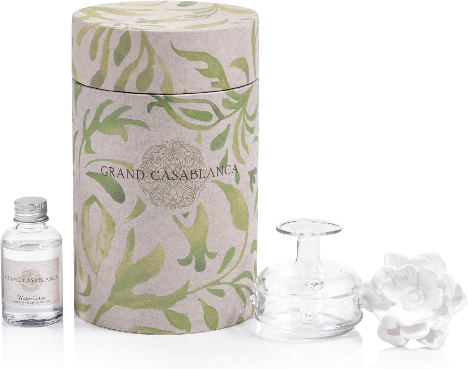 Zodax Grand Casablanca Porcelain Diffuser, Water Lotus