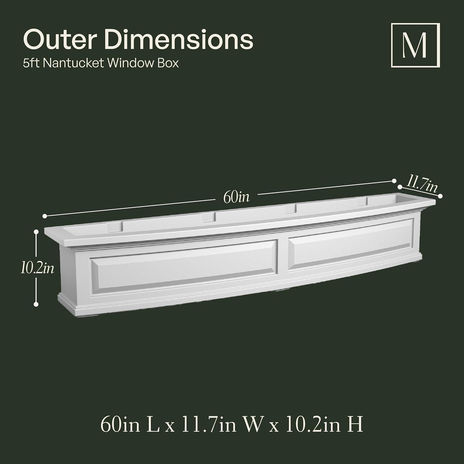 Nantucket Resin Window Box with Water Reservoir