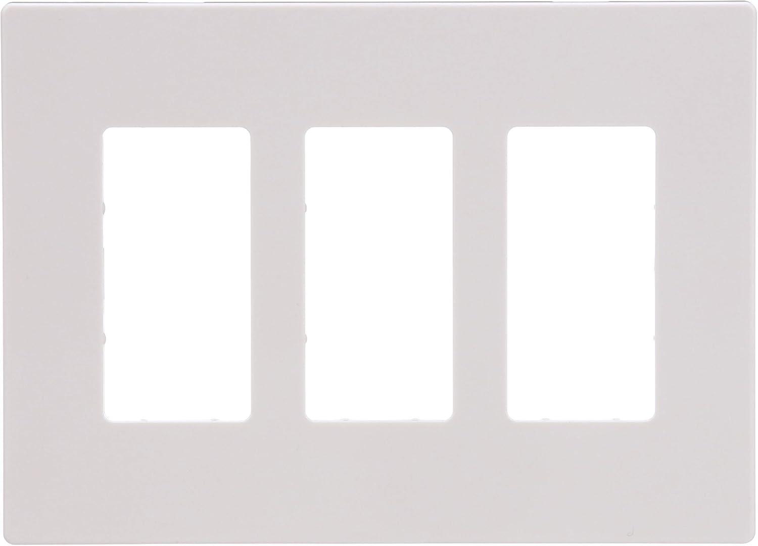 White Polycarbonate 3-Gang Screwless Wall Plate