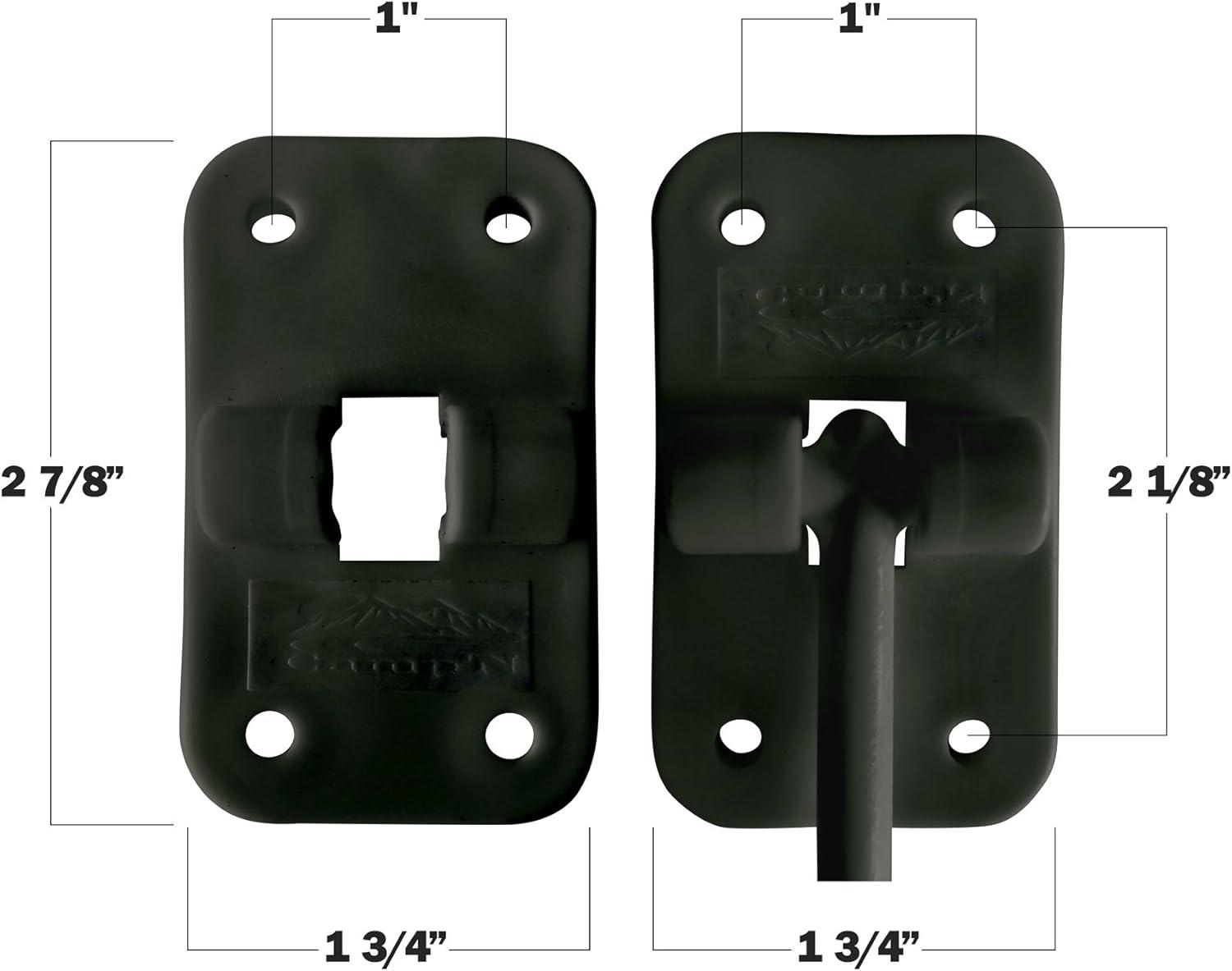 Plastic 6” T-Style Entry Door Catch Latch Holder for RV Camper Trailer Cargo Hatch Assembly Kit - (BLACK)  2 Pack