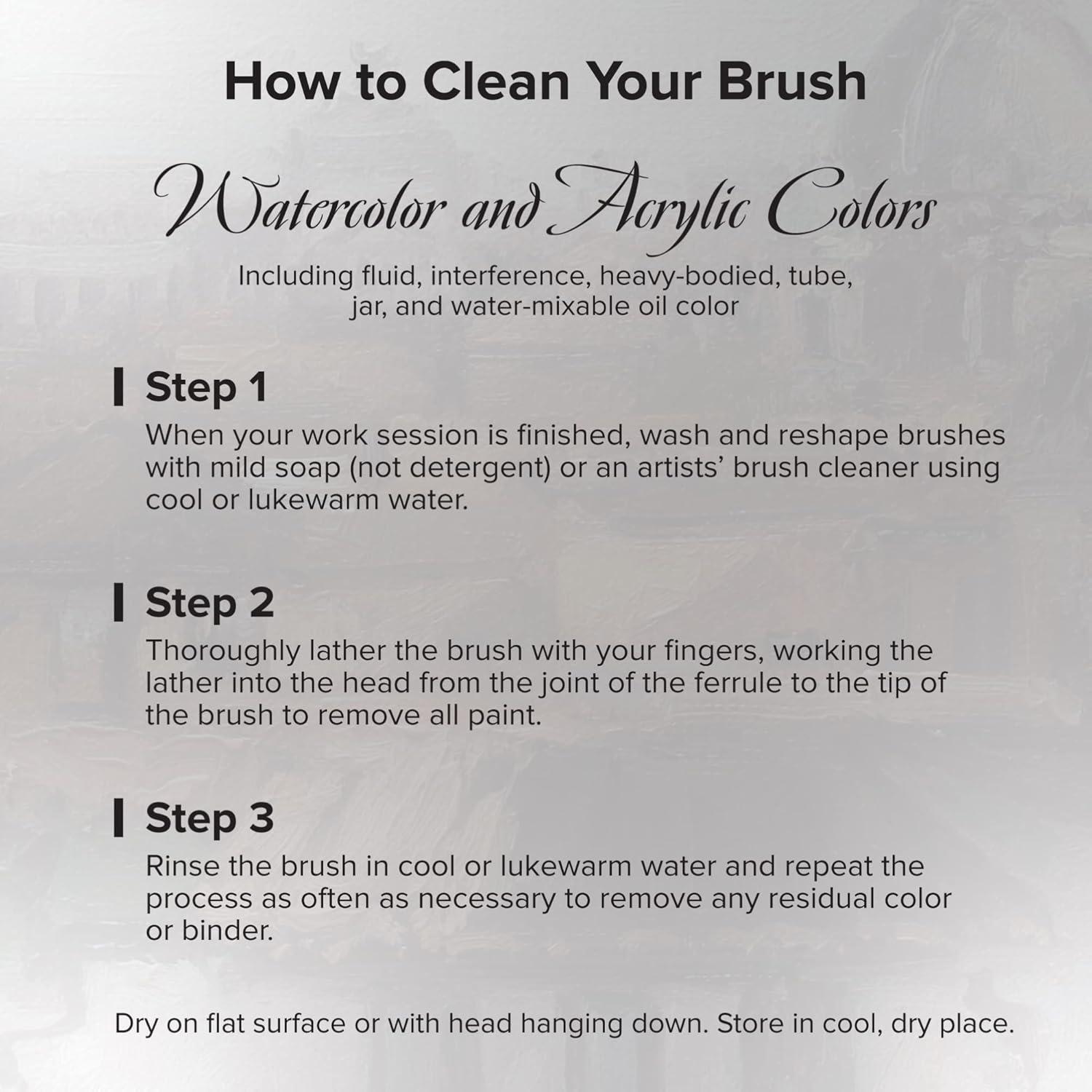 Silver Brush Limited 1514S -1 Silverwhite Edgewater Wash Paintbrush for Watercolor, Gouache, Inks, Dyes, Fluid, & Flow Acrylic, Size 1 Inch, Short Handle