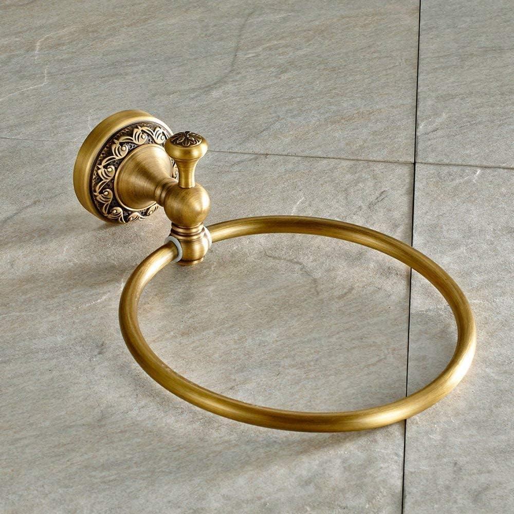 Leyden Polished Gold Towel Ring, Bathroom Hand Towel Holder Wall Mounted Gold Towel Rack Round