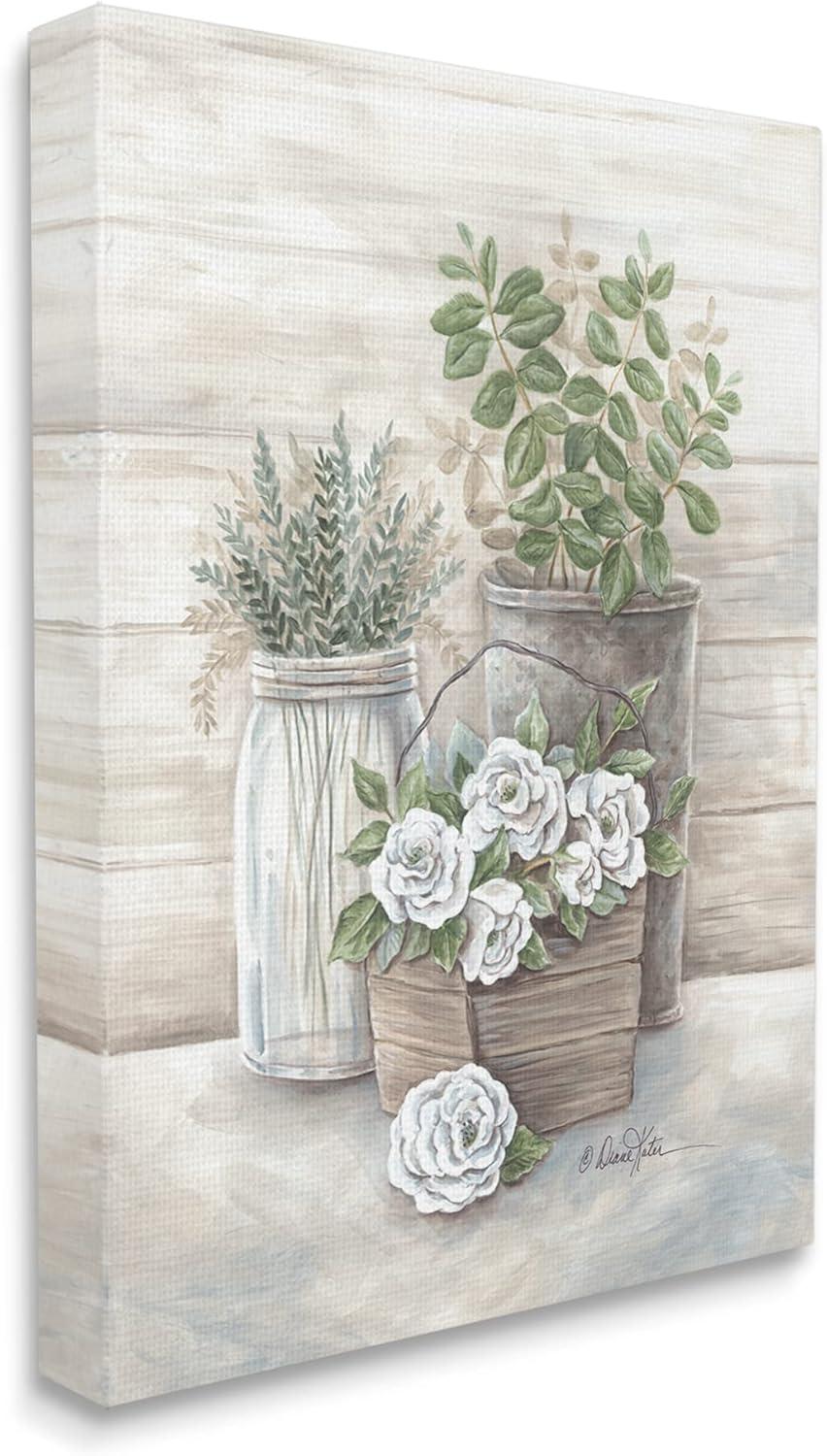 Stupell Industries " Country Succulents Botanicals Rustic Jar Planter Design " by Diane Kater
