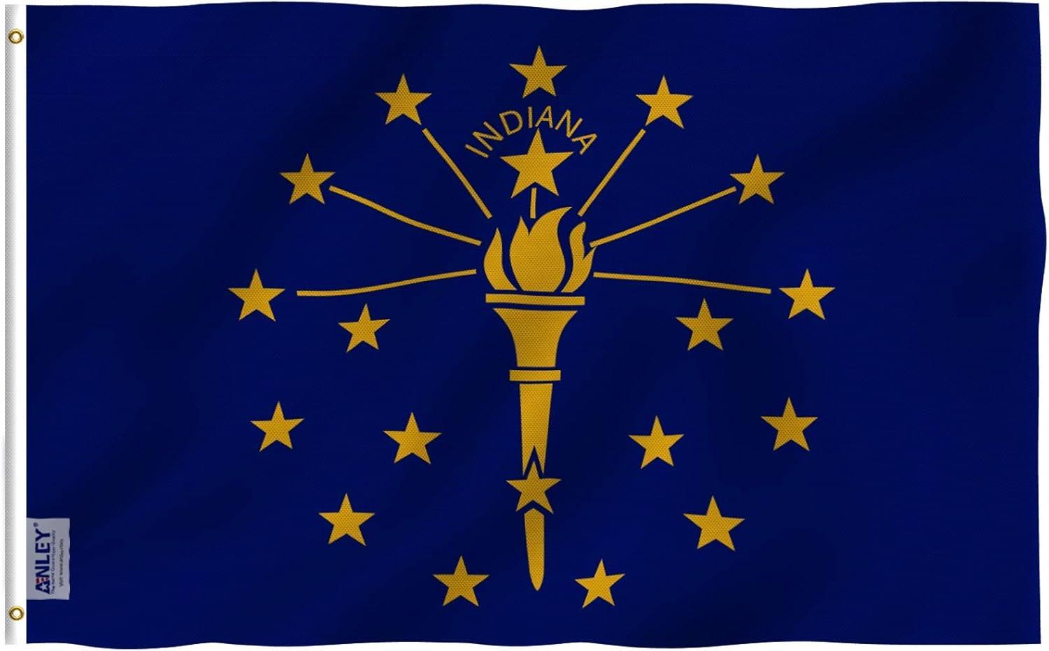 Fly Breeze 3x5 Foot Indiana State Flag with Brass Grommets