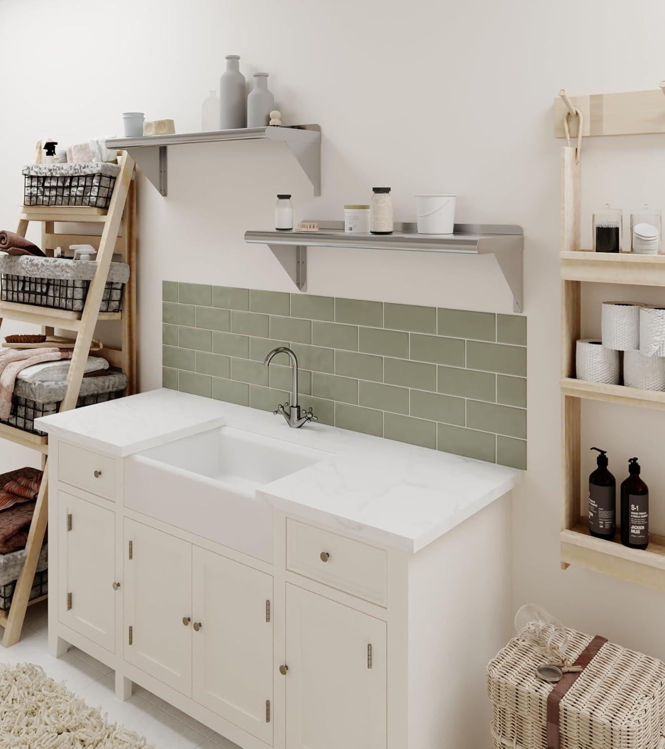 30" Stainless Steel Wall Shelf with Brackets for Kitchen and Garage