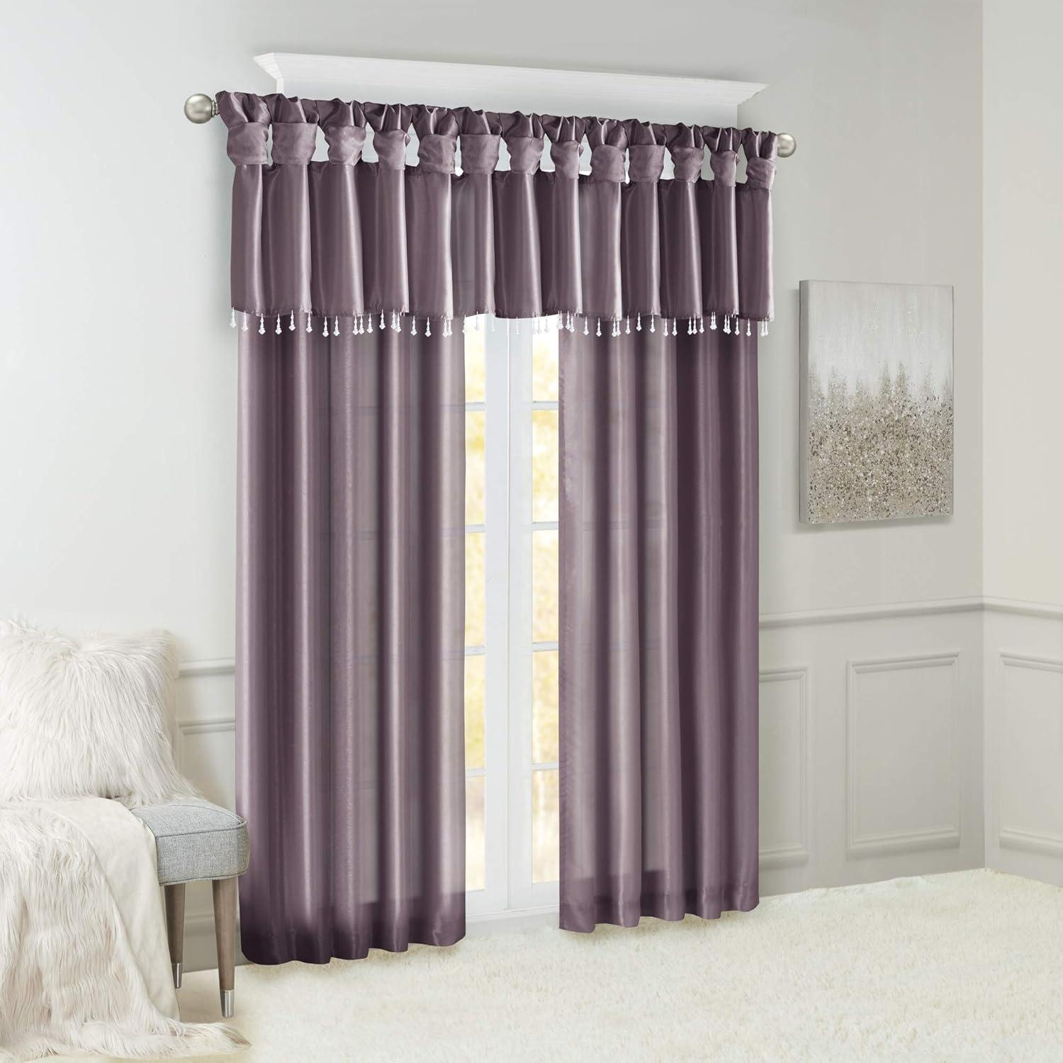 Emilia Lightweight Faux Silk Valance with Beads