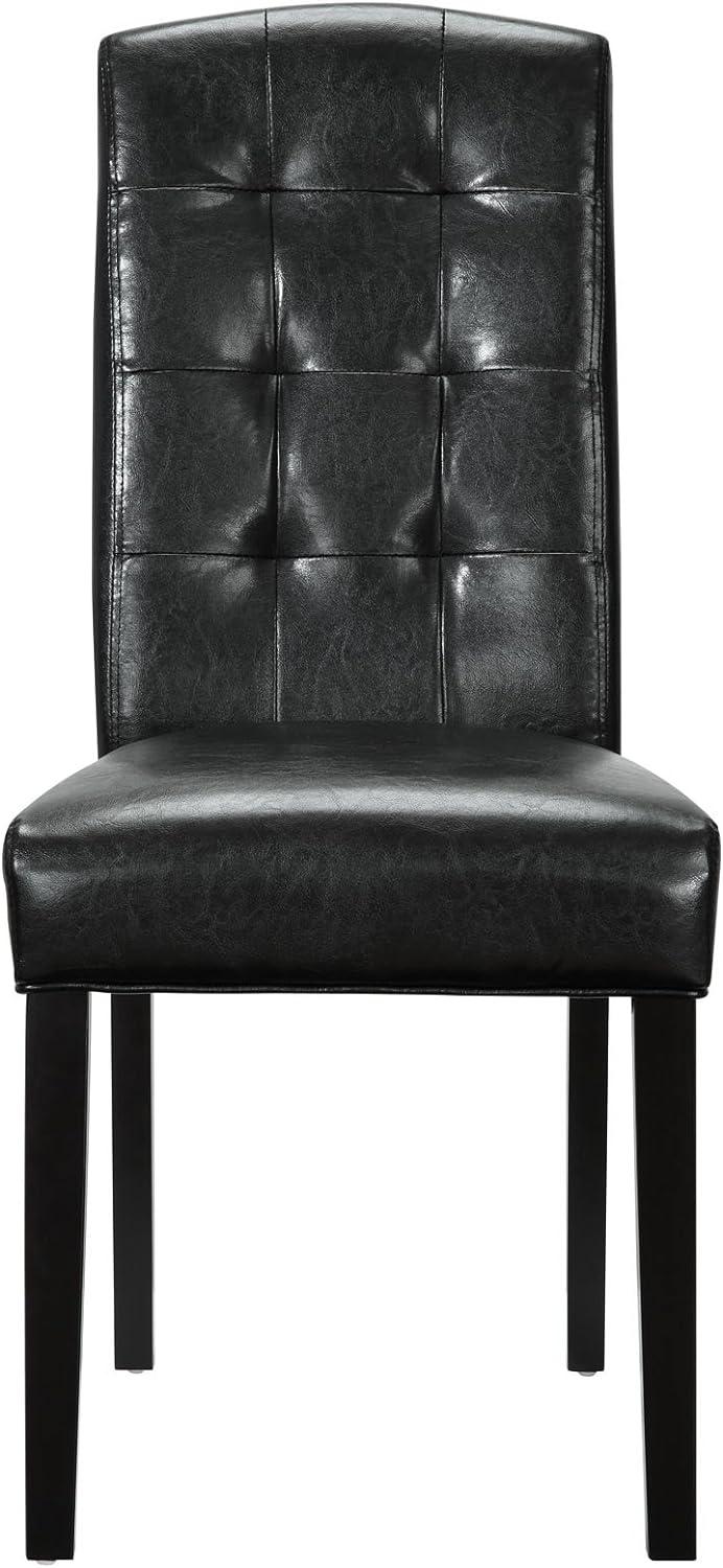 Modway Perdure Dining Side Chair Black: Vinyl Upholstered Parsons Style, Wood Frame, 285 lb Capacity