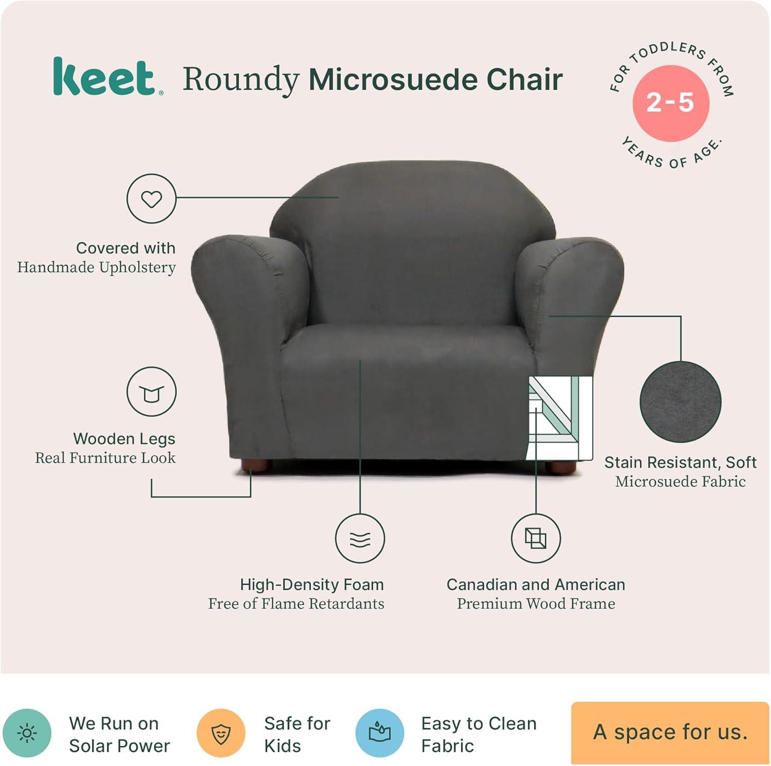 Keet Keet Roundy Microsuede Chair Charcoal