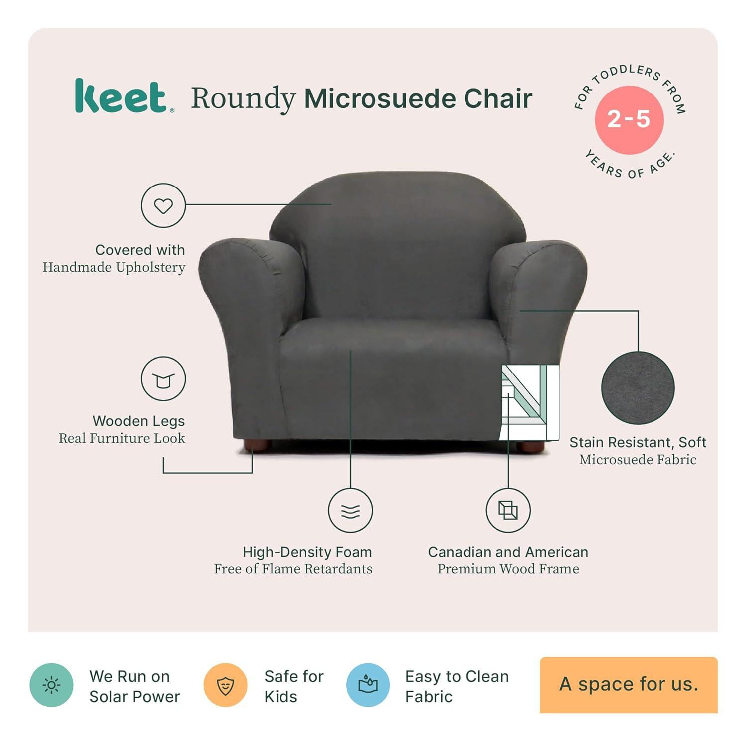 Keet Keet Roundy Microsuede Chair Charcoal
