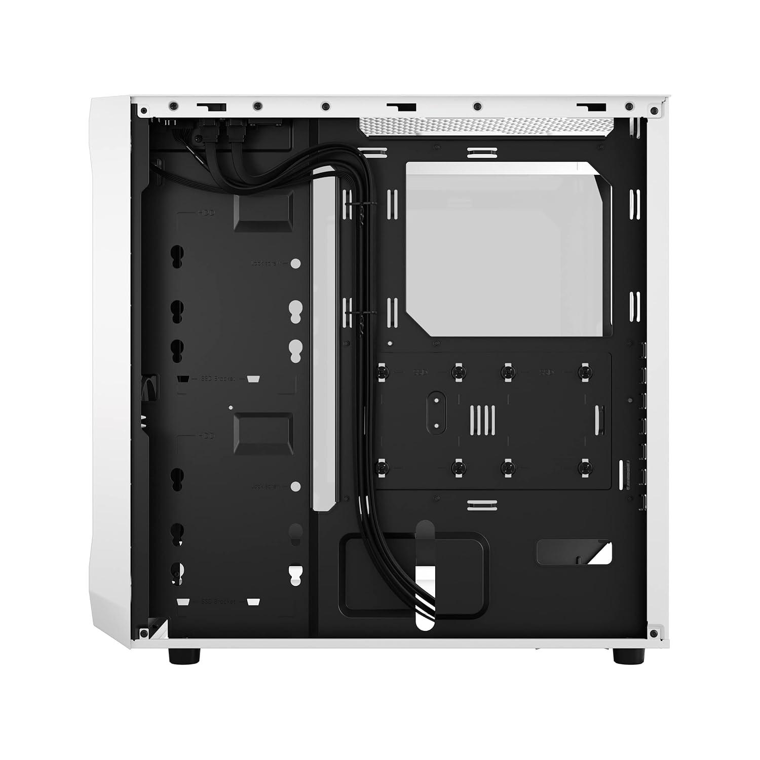 Fractal Design Focus 2 RGB White ATX mATX Mini ITX Clear Tinted Tempered Glass Mid Tower Computer Case
