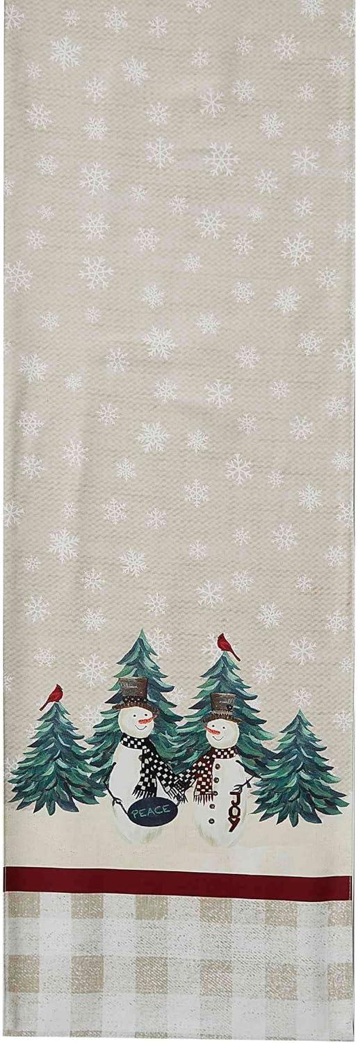 Avanti Linens Country Snowman 72" Runner-Beige