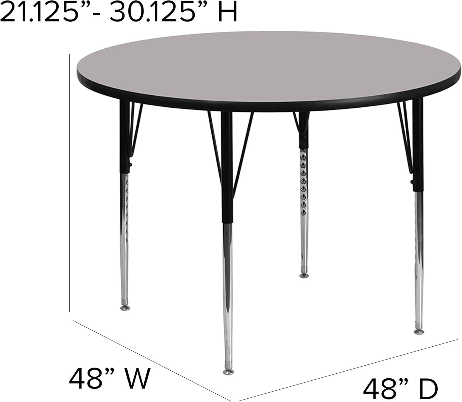 Flash Furniture Goddard 42'' Round Thermal Laminate Activity Table - Adjustable Legs