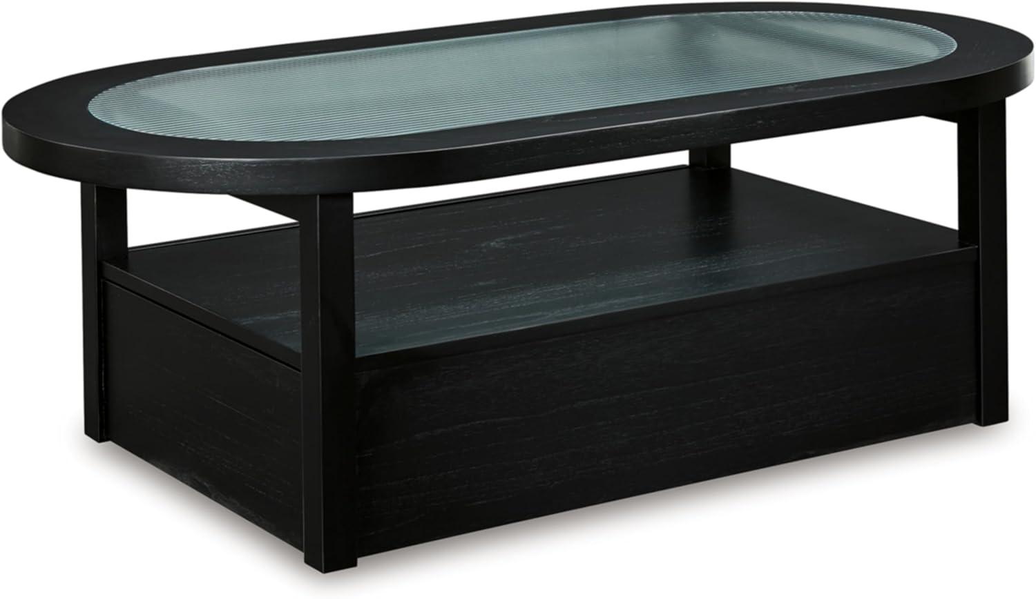 Signature Design by Ashley Winbardi Coffee Glass Tabletop Table, Black