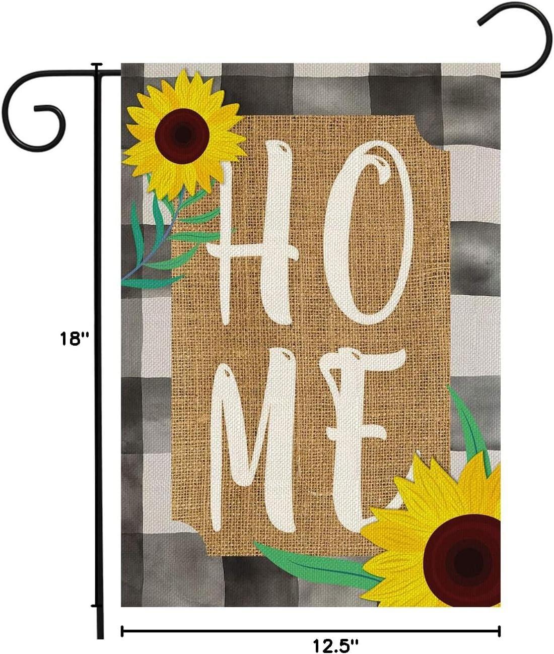 Briarwood Lane Farm House Home Summer Burlap Garden Flag Sunflowers Double-Sided 18" x 12.5"