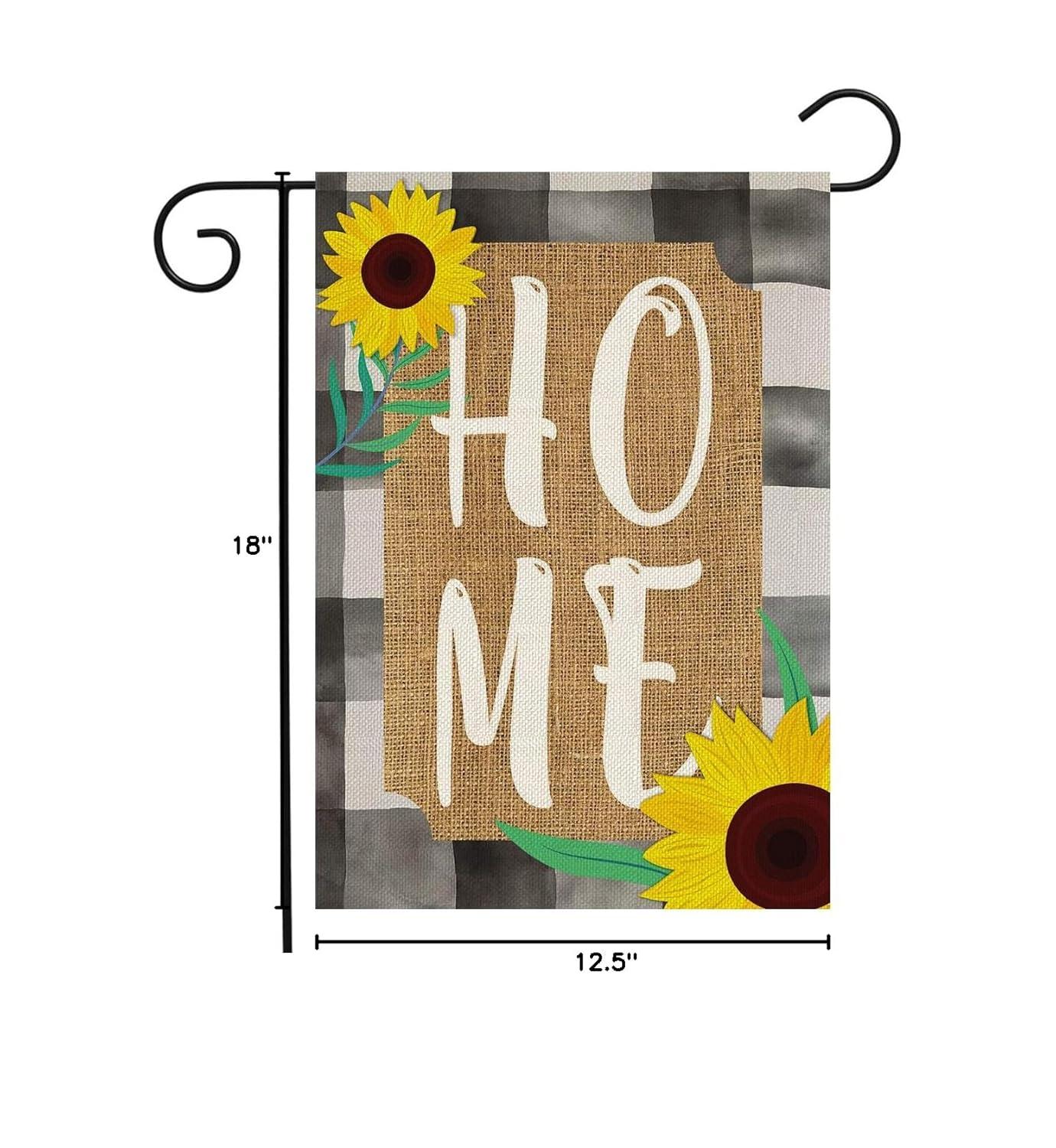 Briarwood Lane Farm House Home Summer Burlap Garden Flag Sunflowers Double-Sided 18" x 12.5"