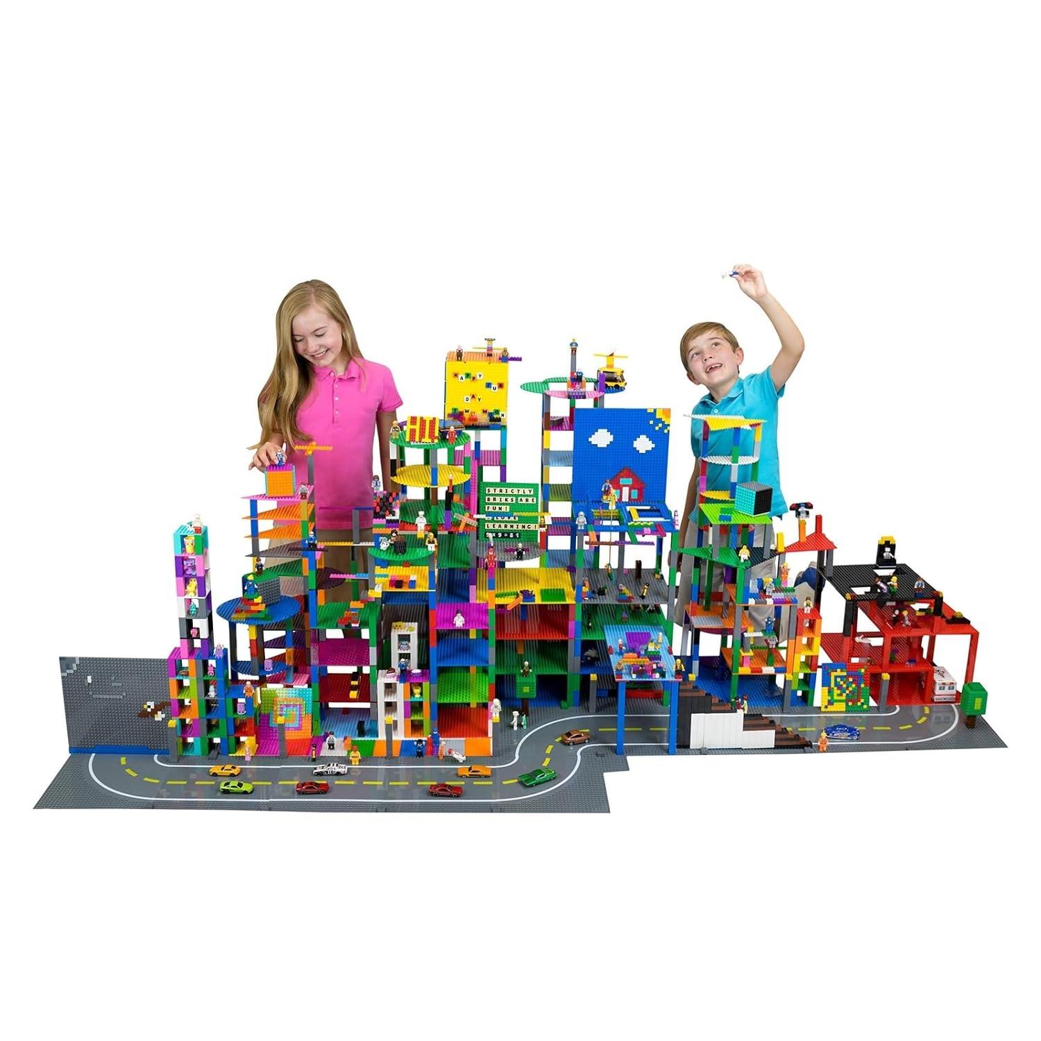 Strictly Briks Toy Building Block - Vibrant Colors - 216 Pieces with 6x6 Inch Baseplate - 100% Compatible with All Major Brick Brands