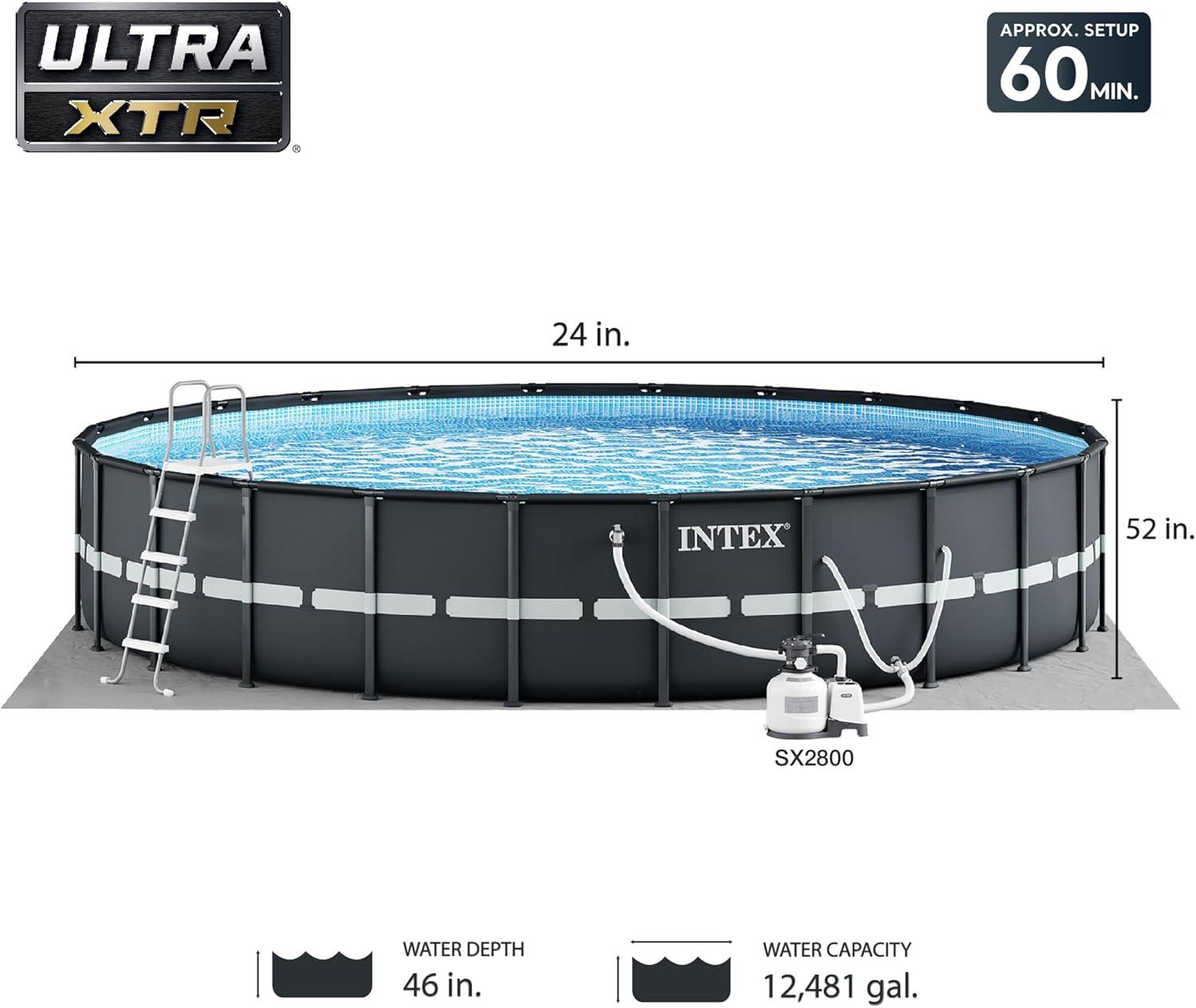 Intex 24ft Round Above Ground Pool with Pump and Filter