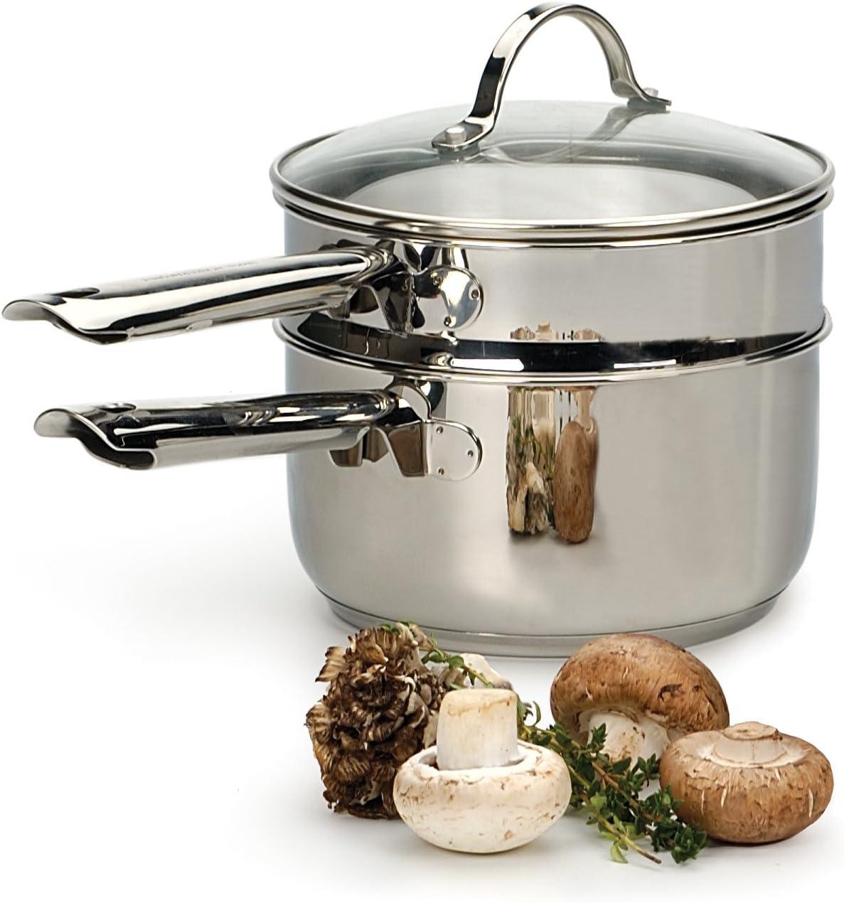 RSVP International Induction Double Boiler, 1 Quart, Multi Color