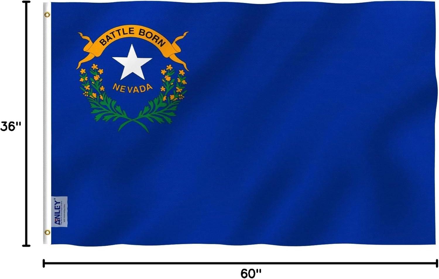 Nevada State Flag 3x5 Feet Polyester with Brass Grommets