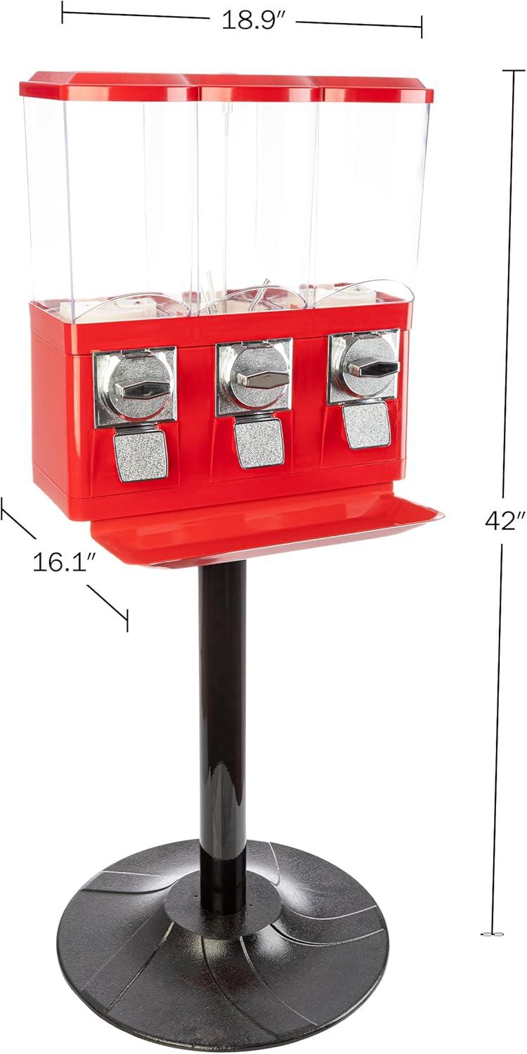 Great Northern Popcorn Great Northern Popcorn Triple Gumball Machine with Stand Red