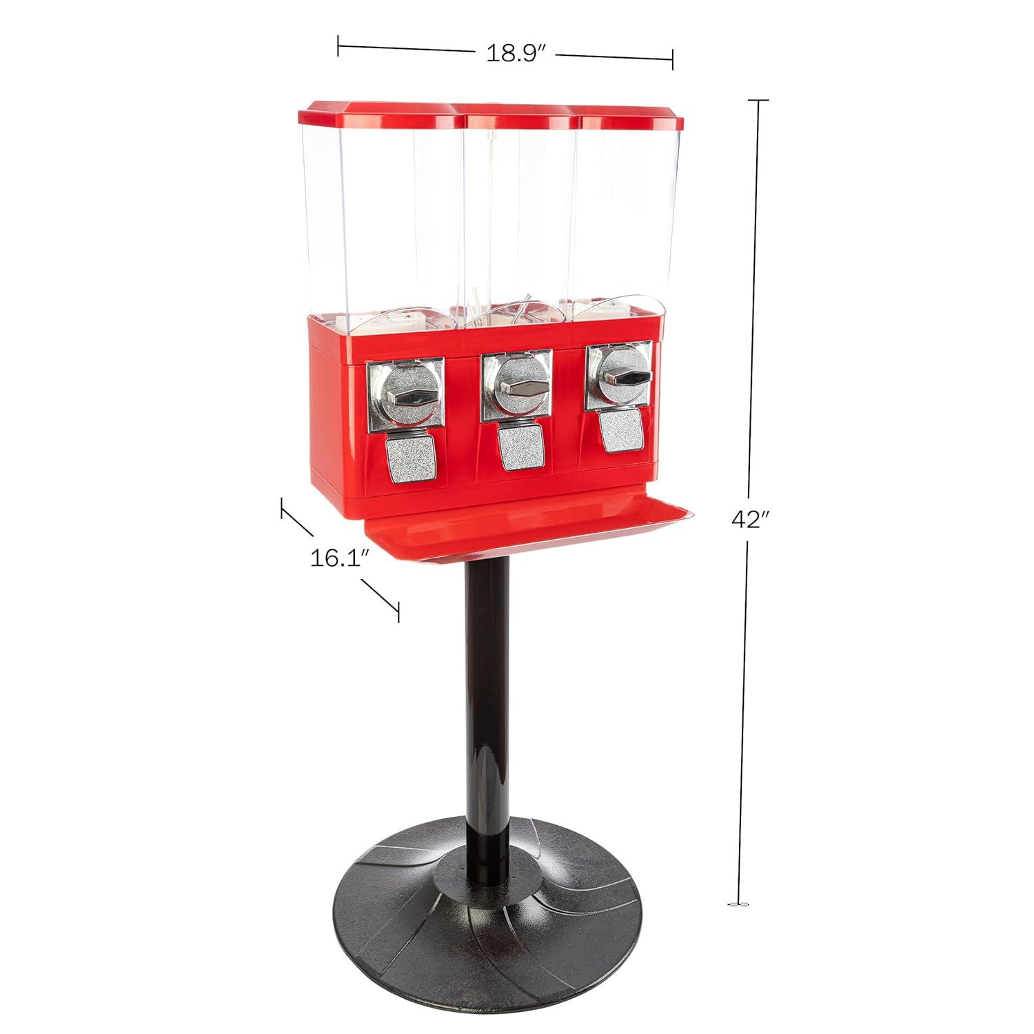 Great Northern Popcorn Great Northern Popcorn Triple Gumball Machine with Stand Red