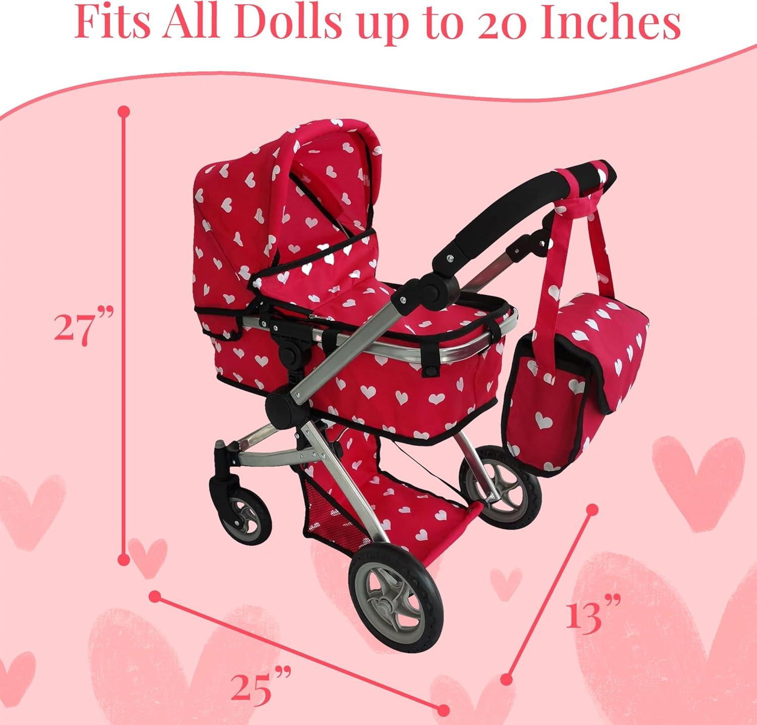 The New York Doll Collection Convertible Combo Baby Doll Stroller