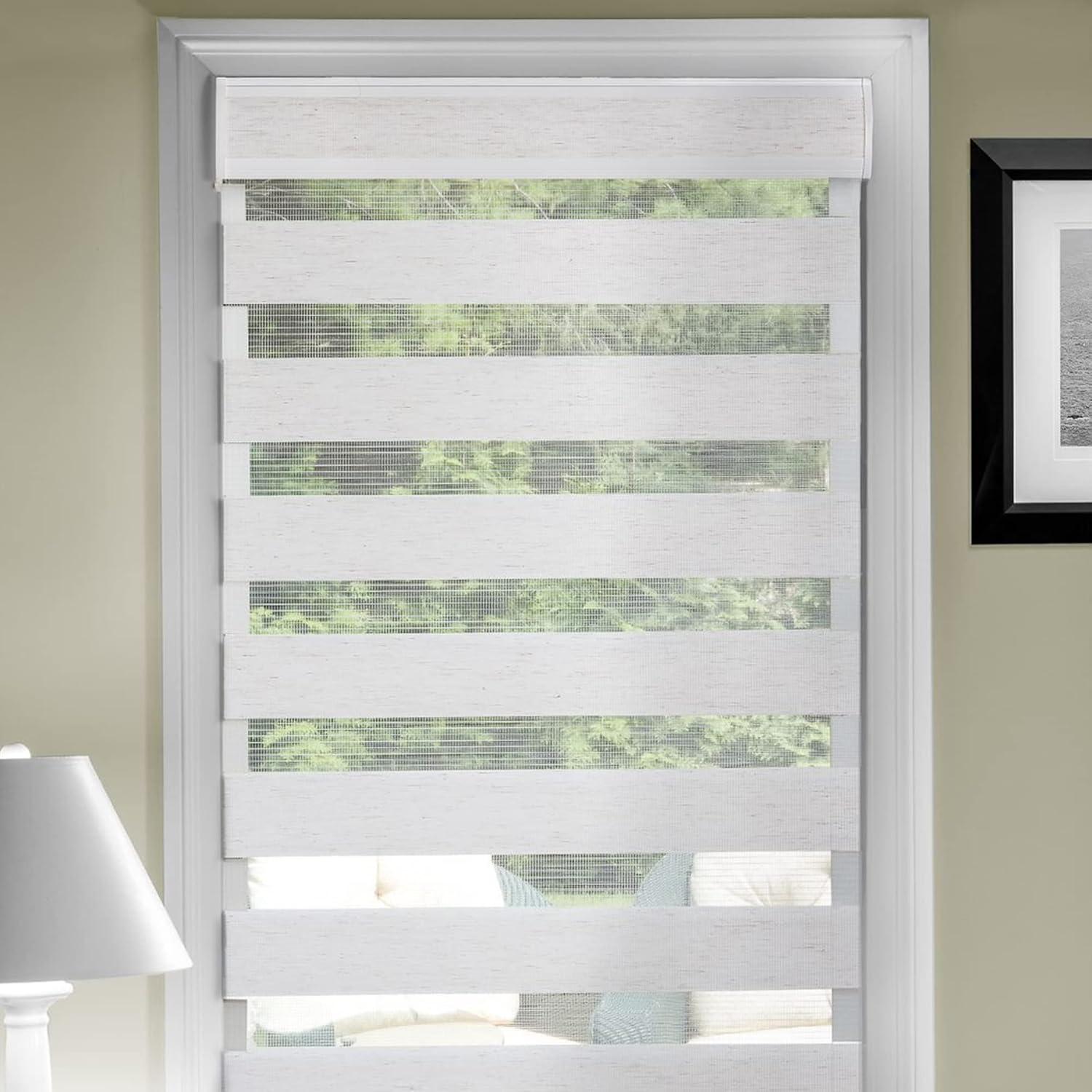 Celestial Linen Cordless Light Filtering Double Layered Polyester Roller Shade 34 in. W x 72 in. L