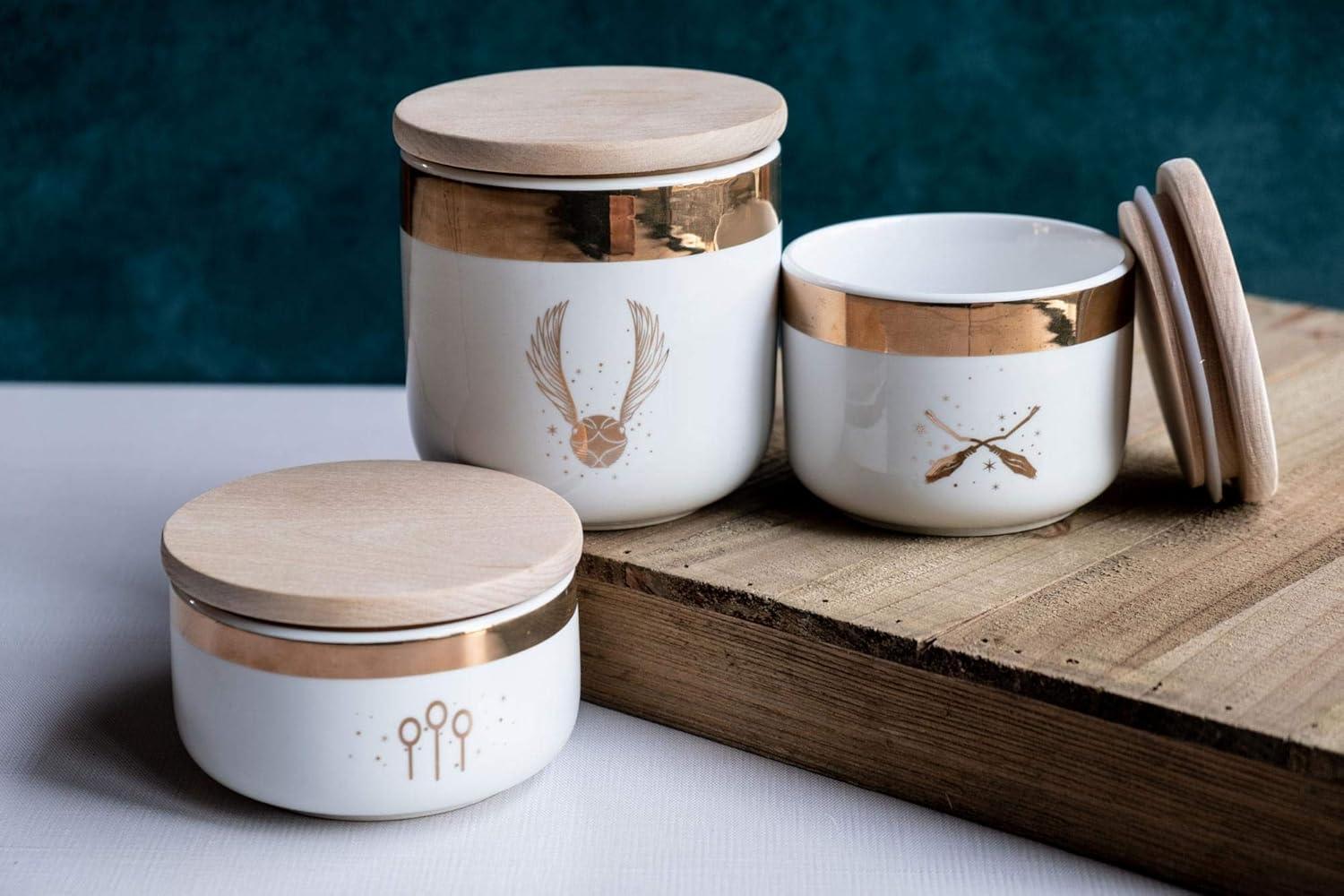 Ukonic Harry Potter Quidditch Ceramic Storage Jar Containers | Set of 3