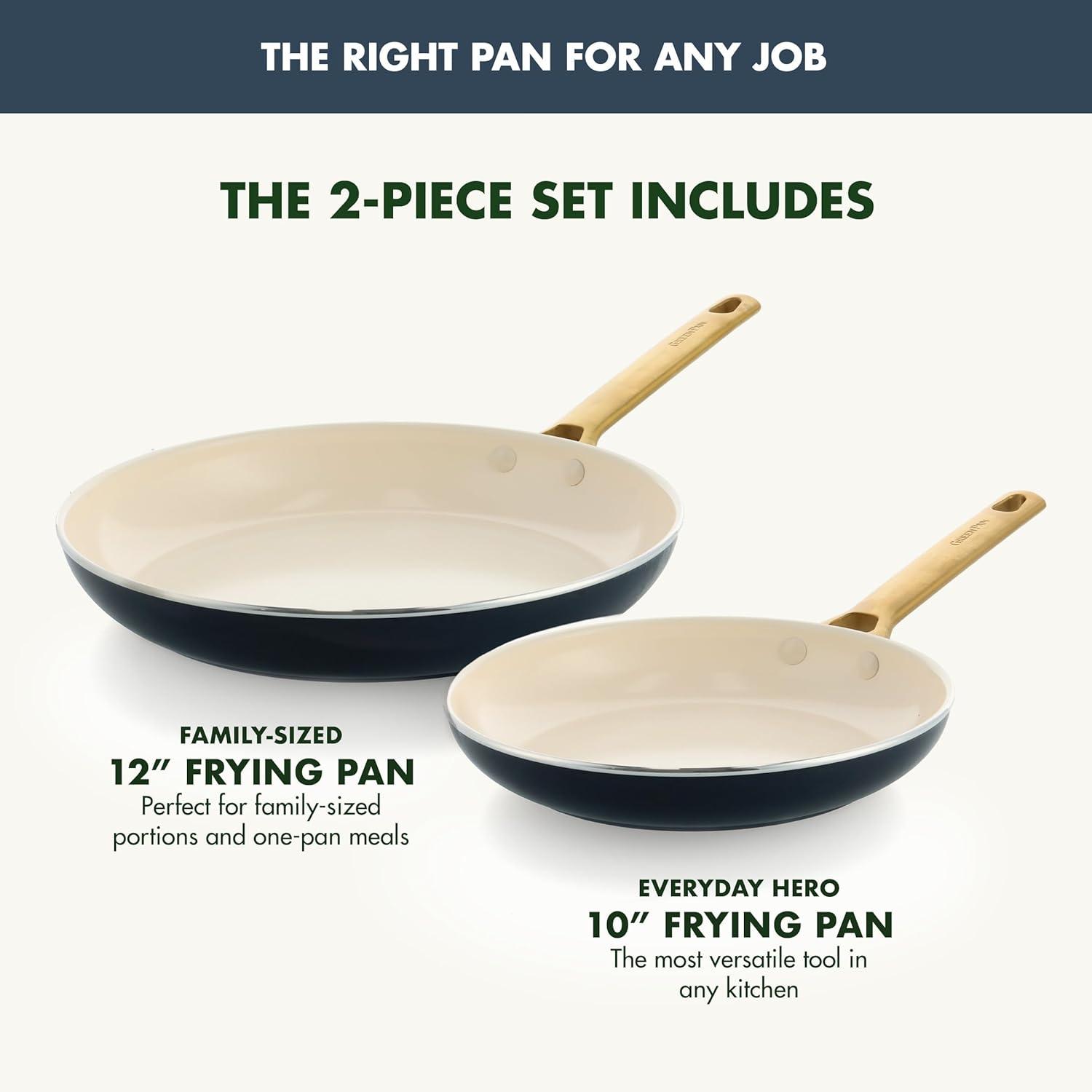 GreenPan Reserve Healthy Ceramic Nonstick 2 Piece Frying Pan Set