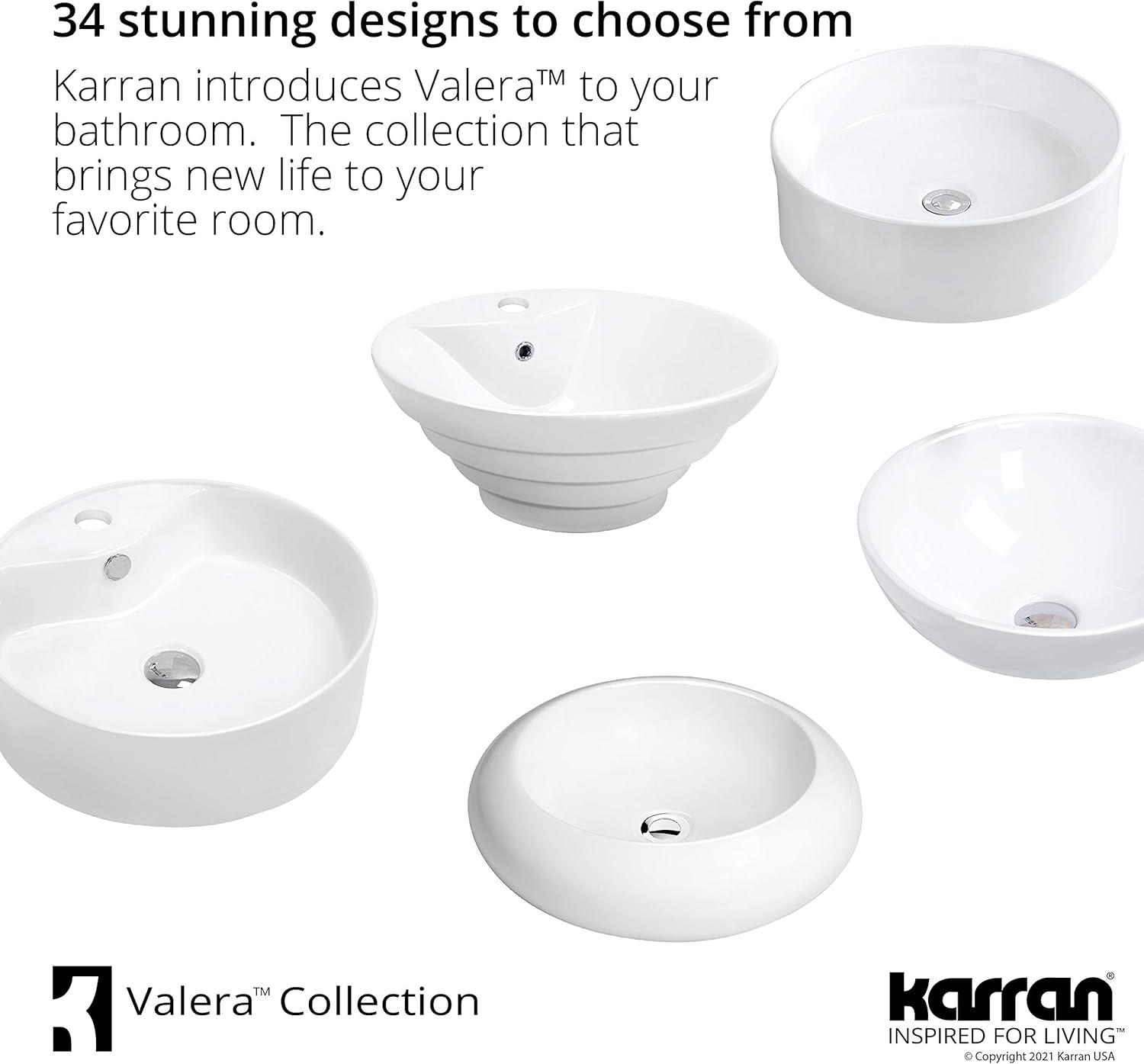 Karran Valera 27 In. Vitreous China Oval Vessel Bathroom Sink