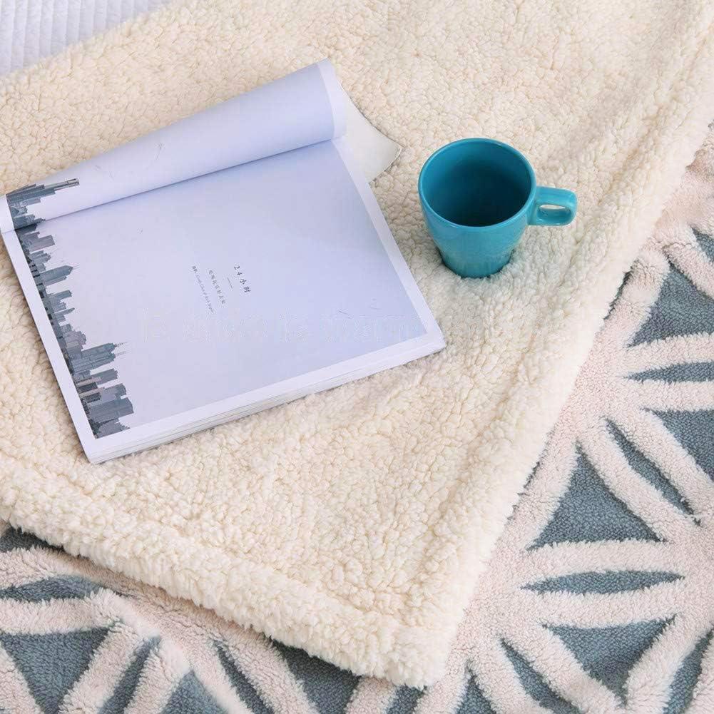 Light Blue and White Reversible Sherpa Fleece Kids Throw Blanket